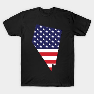 Nevada State Shape Flag Background T-Shirt